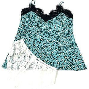 Fantastic Fawn Leopard Print Cami & Floral Lace Panties